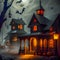 Halloween haunted house October dark enchanted abode