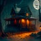 Halloween haunted house October dark enchanted abode