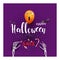 Halloween having fun sale promotion poster with halloween candy and halloween ghost balloons and pumpkin orange background,Scary a