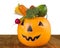 Halloween Healthy plastic Pumpkin full of Vegetables
