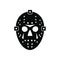 Halloween hockey mask black simple icon