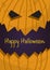 Halloween holiday gift card with pumpkin evil lantern