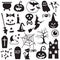 Halloween holiday graphic template. Flat icons