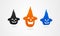 Halloween holiday icons symbols sign smile