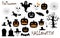 Halloween holiday symbols set isolated on the white