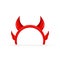 Halloween horns and ears of the demon on white background