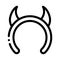 Halloween horns icon vector outline illustration