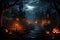 Halloween horror environment spooky Halloween banner