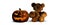 Halloween horror evil pumpkin and teddy horror bear 3d rendering