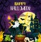 Halloween horror night poster of october holiday