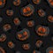 Halloween horror pumpkin jack-o lantern seamless pattern on black background. creepy halloween pumpkin pattern