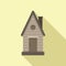 Halloween house icon flat vector. Horror night