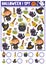 Halloween I spy game for kids. Searching and counting activity with cute kawaii witch. Scary autumn printable worksheet for