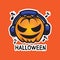 Halloween icon design illustration with headset music note halloween party