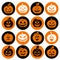 Halloween icon set of cheerful pumpkins.Set of icon.