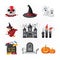 Halloween icons design colour vector