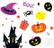 Halloween icons set isolated on white