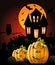 Halloween illustration. Halloween pumpkin. Text, halloweeen.
