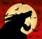 Halloween illustration with a werewolf.