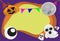 Halloween include moon, pumpkin, little ghosts and ghost eyeballs with text insertion