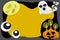 Halloween include moon, pumpkin, little ghosts and ghost eyeballs with text insertion