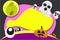 Halloween include moon, pumpkin, little ghosts and ghost eyeballs with text insertion