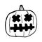 Halloween Jack-o`-lantern. Doodle creepy pumpkins