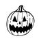 Halloween Jack-o`-lantern. Doodle creepy pumpkins