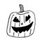 Halloween Jack-o`-lantern. Doodle creepy pumpkins