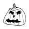 Halloween Jack-o`-lantern. Doodle creepy pumpkins