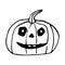 Halloween Jack-o`-lantern. Doodle creepy pumpkins