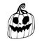 Halloween Jack-o`-lantern. Doodle creepy pumpkins