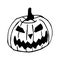 Halloween Jack-o`-lantern. Doodle creepy pumpkins