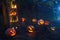 Halloween Jack-o-Lantern pumpkins outdoor