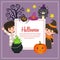 Halloween kids costumes square text