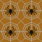 Halloween knitted pattern. Seamless Knitting Texture with spider