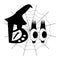 Halloween lettering - Boo. Letters characters - mosters. Halloween symbols - spider web.