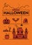 Halloween Linear Vector Illustration Set