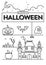 Halloween Linear Vector Illustration Set