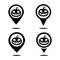 Halloween location pin icon. Horror place map pinpoint