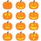 Halloween logo set of pumpkin. StiÑker pack of 4 jack o lanterns. Eps 10 vector halloween logo.