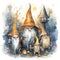 Halloween Magic Gnome Delights in Enchanting Watercolor