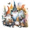 Halloween Magic Gnome Delights in Enchanting Watercolor