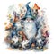 Halloween Magic Gnome Delights in Enchanting Watercolor
