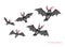 Halloween mascot. Isolated cartoon bats. Funny dracula monsters. Cute night vampires. Comic clipart