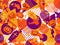 Halloween memphis seamless pattern. Festive background with mystical creatures and geometric figures a memphis
