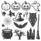 Halloween Monochrome Elements Set