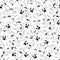 Halloween monochrome seamless pattern with scary ghosts.Holiday vector background.Textile texture