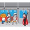Halloween monster in subway cartoon