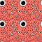 Halloween monsters aliens seamless eyes leaves pattern for wrapping paper and clothes kids print